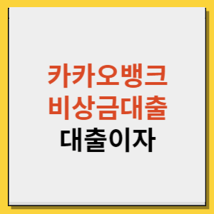 카카오뱅크 비상금대출 대출이자